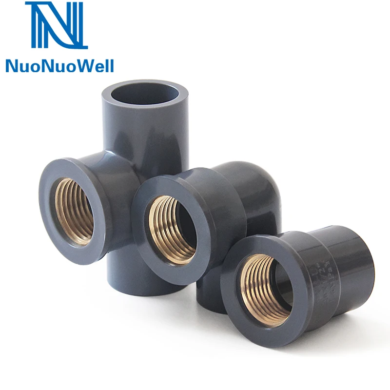 NuoNuoWell Gray PVC Connectors Copper Female Thread x20mm/25mm/32mm Straight/90 Degree Elbow/T Connector Pipe Adapters
NuoNuoWell Gray PVC Connectors Copper Female Thread x20mm/25mm/32mm Straight/90 Degree Elbow/T Connector Pipe Adapters