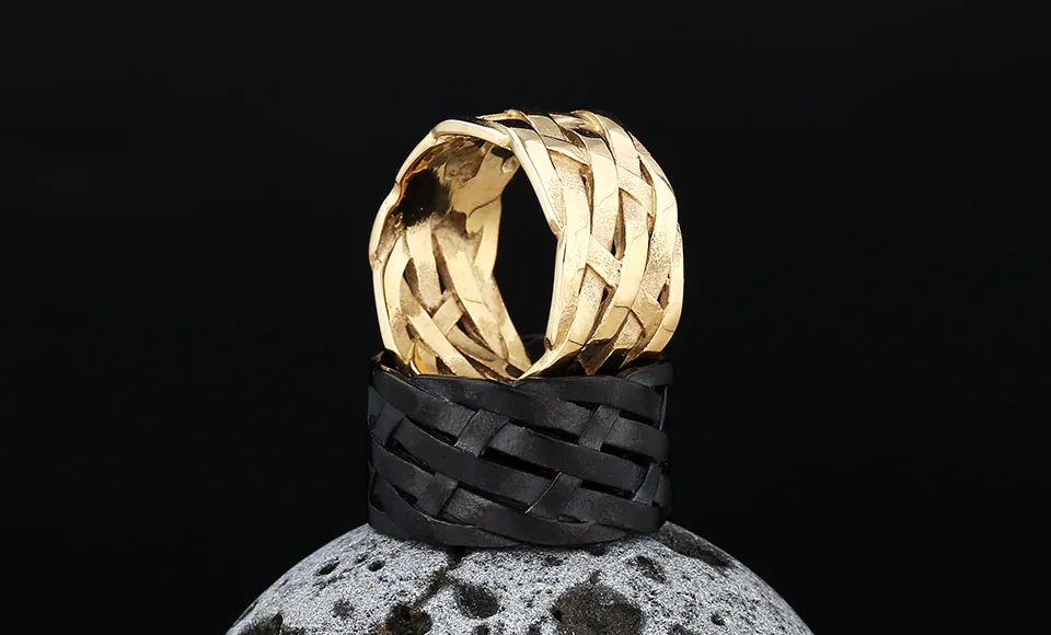 Trendy 316L Stainless Steel Wholesale Price Viking Weave Ring For Man Women Vintage Charm Polished jewelry For Teens Gift Trendy 316L Stainless Steel Wholesale Price Viking Weave Ring For Man Women Vintage Charm Polished jewelry For Teens Gift