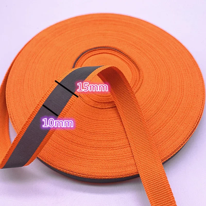 

5 Yards 10mm 15mm 20mm 25mm 50mm Orange Safety Silver Reflective Sew on Fabric Tape Strap Vest Webbing