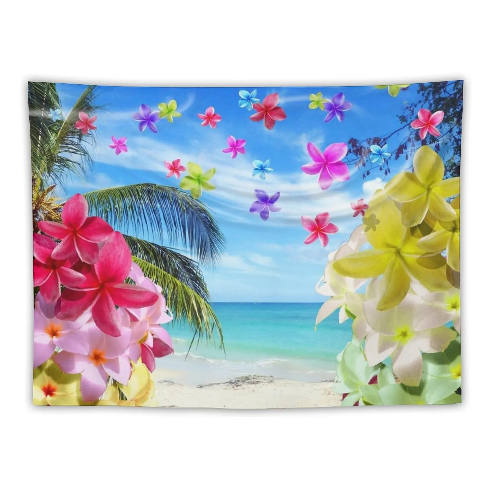 Tropical Beach and Exotic Plumeria Flowers Tapestry Room Decorations Decorative Paintings Wall Art Tapestry
Tropical Beach and Exotic Plumeria Flowers Tapestry Room Decorations Decorative Paintings Wall Art Tapestry