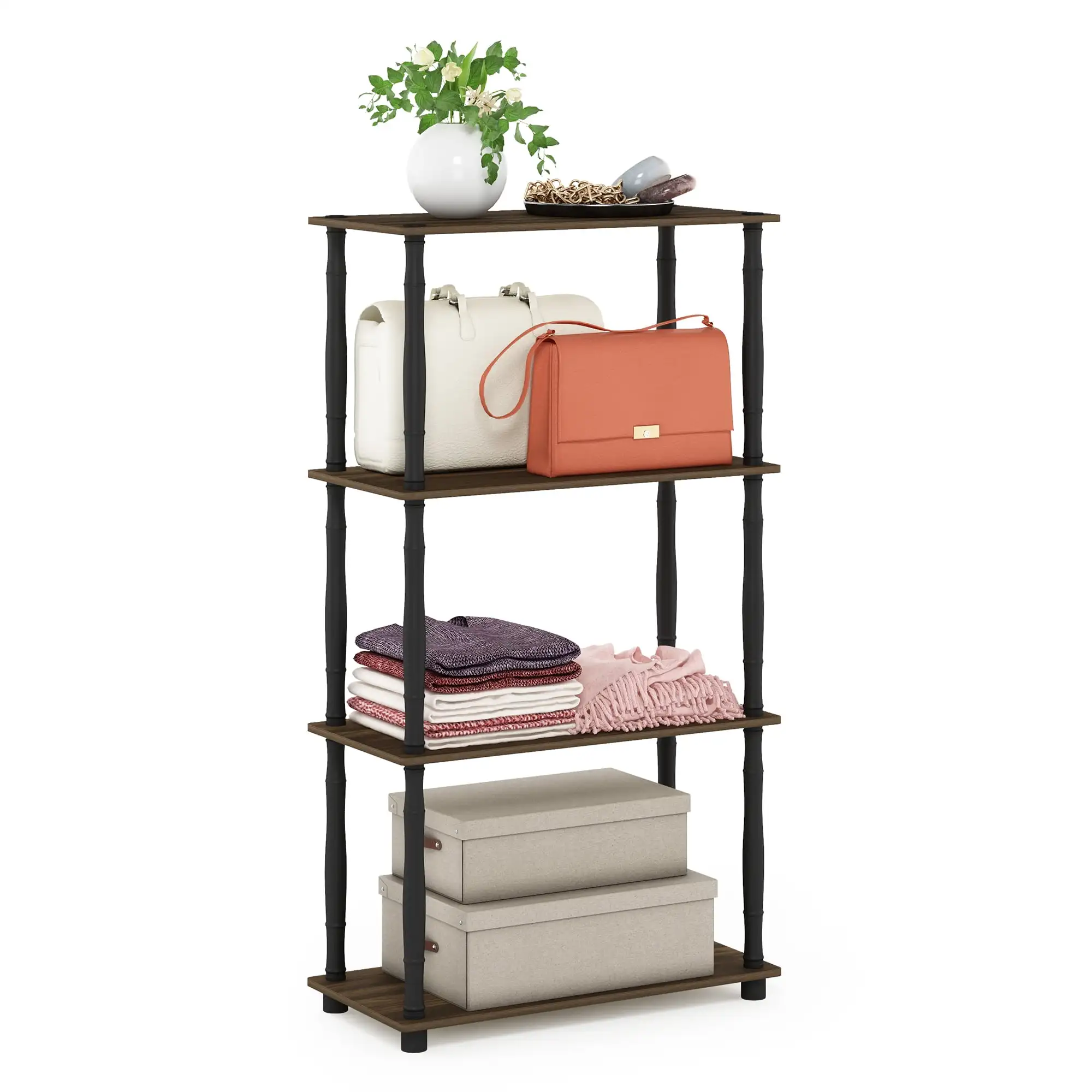 Furinno 23,6 дюйма W x 11,6 дюйма D x 43,25 дюйма H 4-Полочные декоративные полки, Ореховый орех и черный
Furinno 23,6 дюйма W x 11,6 дюйма D x 43,25 дюйма H 4-Полочные декоративные полки, Ореховый орех и черный