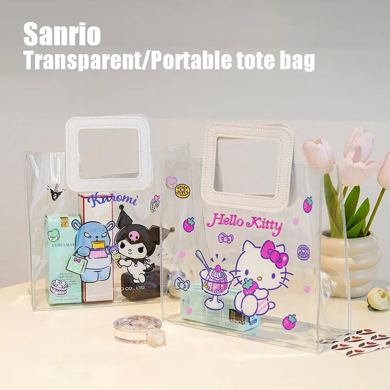 Sanrio Transparent Pvc Handbag Kitty Kuromi Pachacco INS Stylish and Minimalist Companion Gift Bag Kawaii Gift Packaging Bag
Sanrio Transparent Pvc Handbag Kitty Kuromi Pachacco INS Stylish and Minimalist Companion Gift Bag Kawaii Gift Packaging Bag