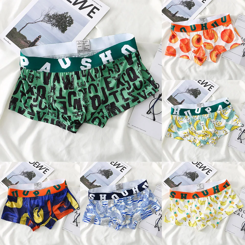 Summer Mens Ice Silk Boxers Printed Seamless Underpants Elasticity Low Waist Swim Shorts Panties Breathable Casual Homewear
Summer Mens Ice Silk Boxers Printed Seamless Underpants Elasticity Low Waist Swim Shorts Panties Breathable Casual Homewear