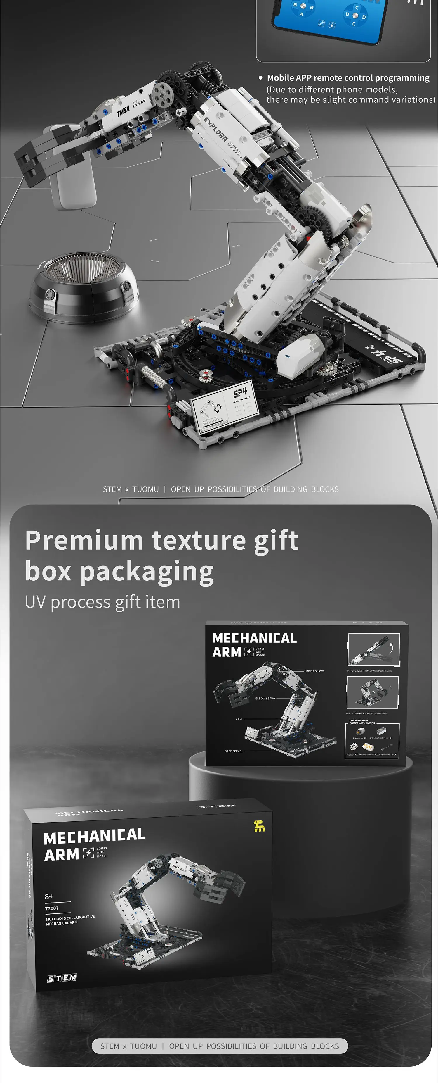 IN STOCK T2007 Technical Programming the Robotic Arm Building Blocks Bricks Assembling Model Toys for Boys Christmas Gifts Sets IN STOCK T2007 Technical Programming the Robotic Arm Building Blocks Bricks Assembling Model Toys for Boys Christmas Gifts Sets