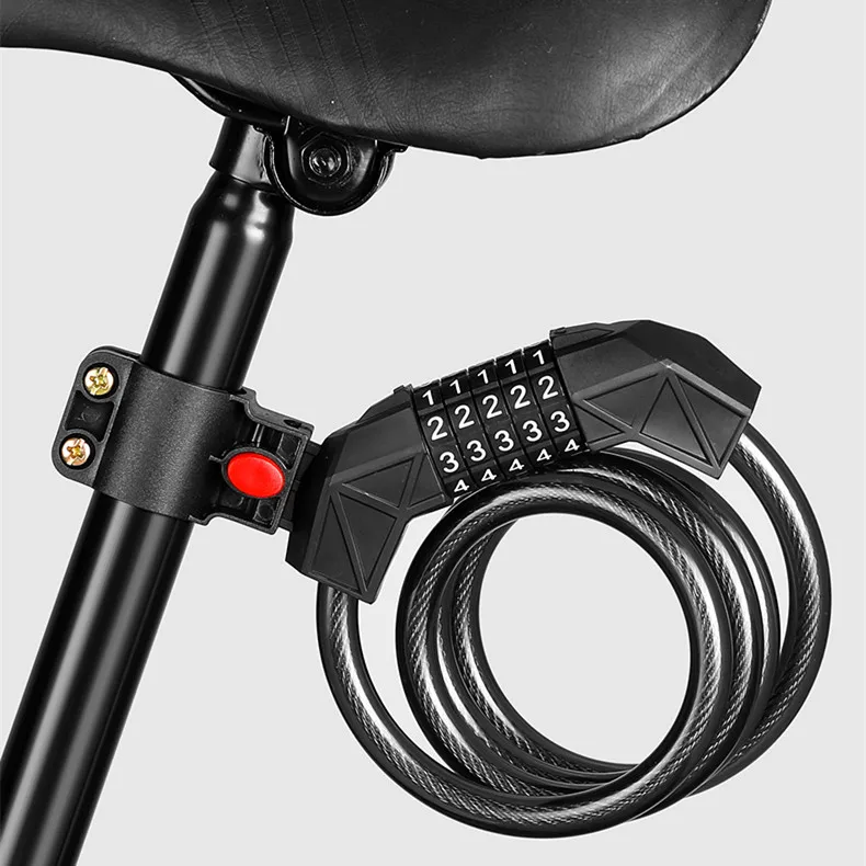 

Universal Bicycle Lock Mountain Bike 5 Digit Password Lock Anti-theft Portable Security Steel Chain Motorcycle Password Lock