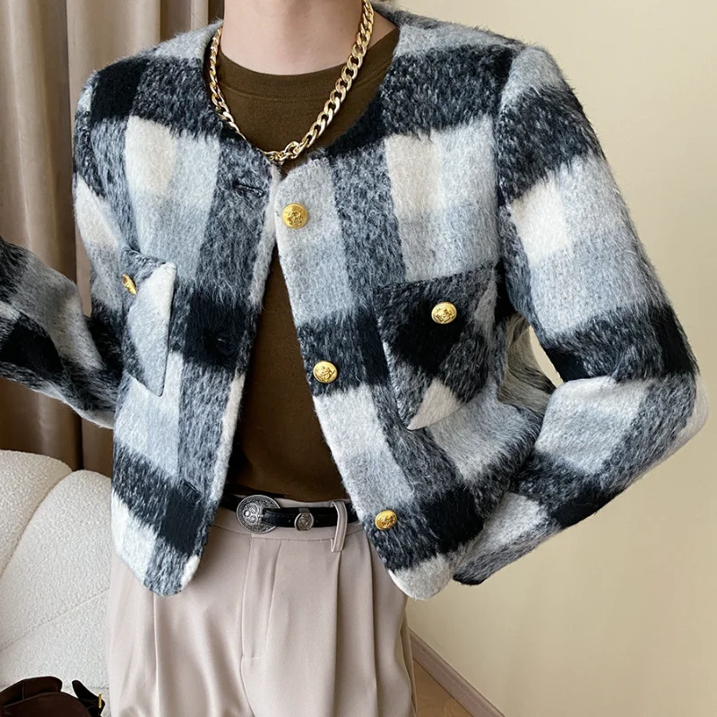 French Plaid Fashion Casual Lady Short Jacket Small Fragrance Korea Chic Daily Basic Long Sleeve Tweed Coat Women Autumn Winter
French Plaid Fashion Casual Lady Short Jacket Small Fragrance Korea Chic Daily Basic Long Sleeve Tweed Coat Women Autumn Winter