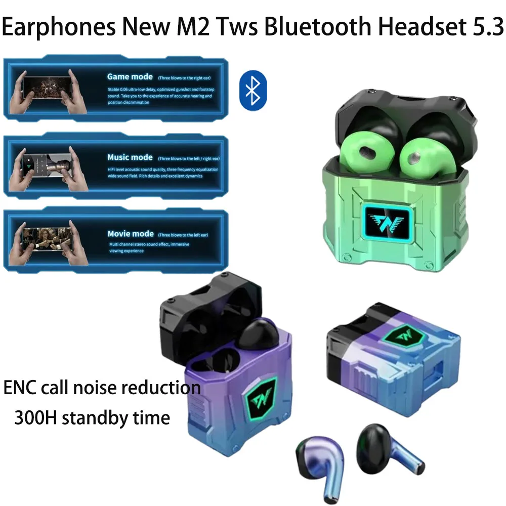 Earphones New M2 Tws Bluetooth Headset 5.3Dual audio decoding Noise Reduction Wireless K78 Headset Doublelop Hilfisound qualty
Earphones New M2 Tws Bluetooth Headset 5.3Dual audio decoding Noise Reduction Wireless K78 Headset Doublelop Hilfisound qualty