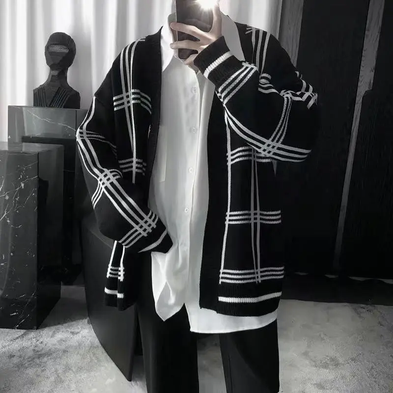 Knit Sweater Male Black Plaid Cardigan Men's Clothing Long Mode Casual Fun New in Korean Style Thick Winter 2023 Trend Cheap X V
Knit Sweater Male Black Plaid Cardigan Men's Clothing Long Mode Casual Fun New in Korean Style Thick Winter 2023 Trend Cheap X V
