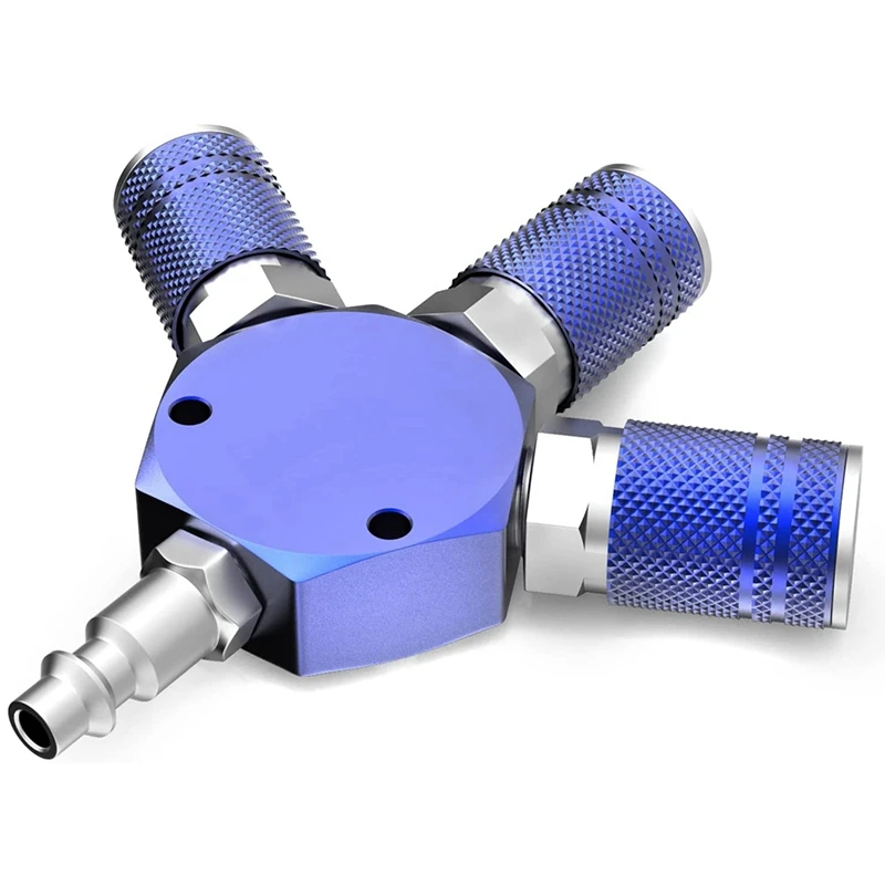 3-Way 1/4 Inch NPT Aluminum Hex Style Air Manifold With 3Pieces Steel Industrial Coupler And Plug, Air Compressor Hose
3-Way 1/4 Inch NPT Aluminum Hex Style Air Manifold With 3Pieces Steel Industrial Coupler And Plug, Air Compressor Hose