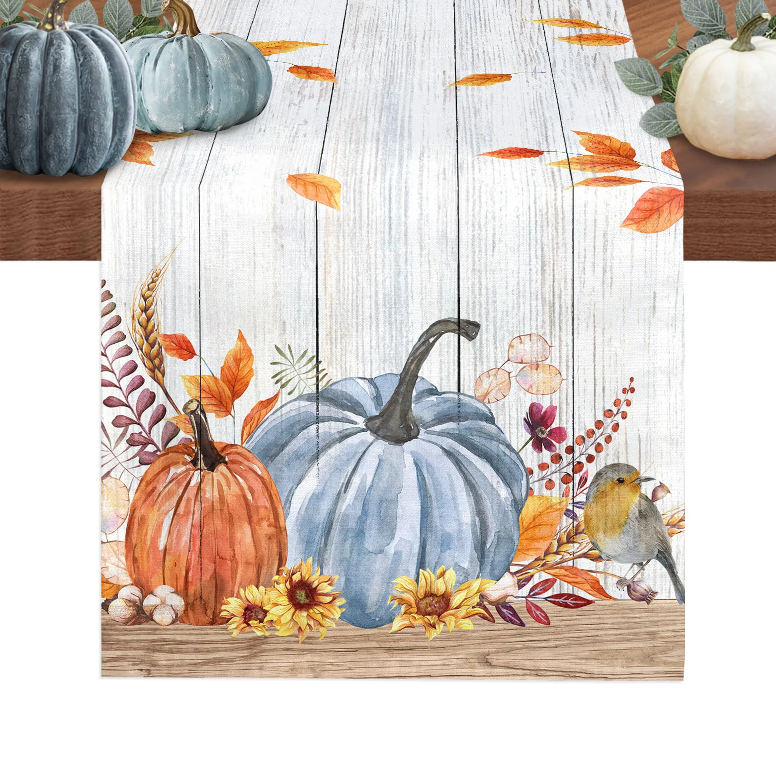 Thanksgiving Autumn Blue Pumpkin Linen Table Runner Kitchen Table Decoration Farmhouse Dining Table Cloth Wedding Party Decor
Thanksgiving Autumn Blue Pumpkin Linen Table Runner Kitchen Table Decoration Farmhouse Dining Table Cloth Wedding Party Decor