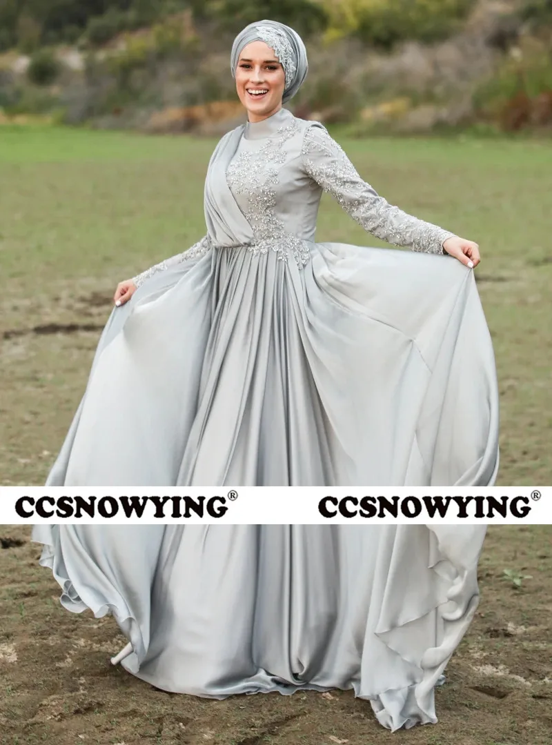 Chiffon Appliques Long Sleeve Muslim Evening Dress High Neck Hijab Prom Formal Party Gown Arabic Islamic Kaftan Robes De Soirée
Chiffon Appliques Long Sleeve Muslim Evening Dress High Neck Hijab Prom Formal Party Gown Arabic Islamic Kaftan Robes De Soirée
