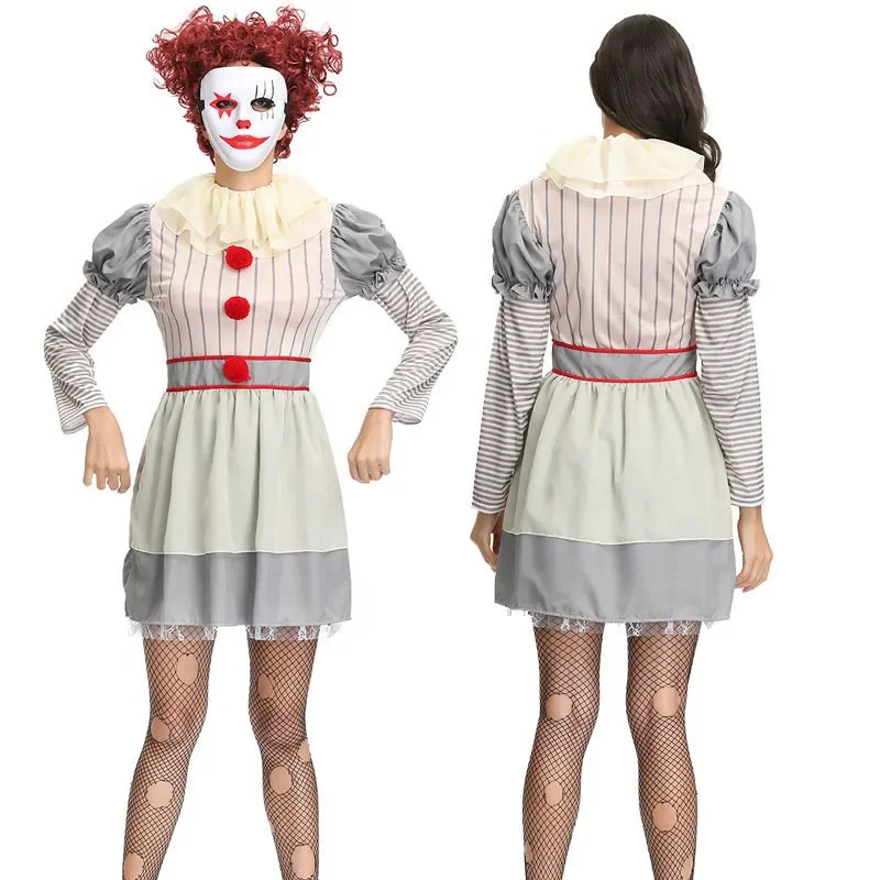 Women's Killer Clown Costume Ladies Carnival Party Halloween Cosplay Circus Clown Costumes Stage Performance Clown Dress Up
Women's Killer Clown Costume Ladies Carnival Party Halloween Cosplay Circus Clown Costumes Stage Performance Clown Dress Up