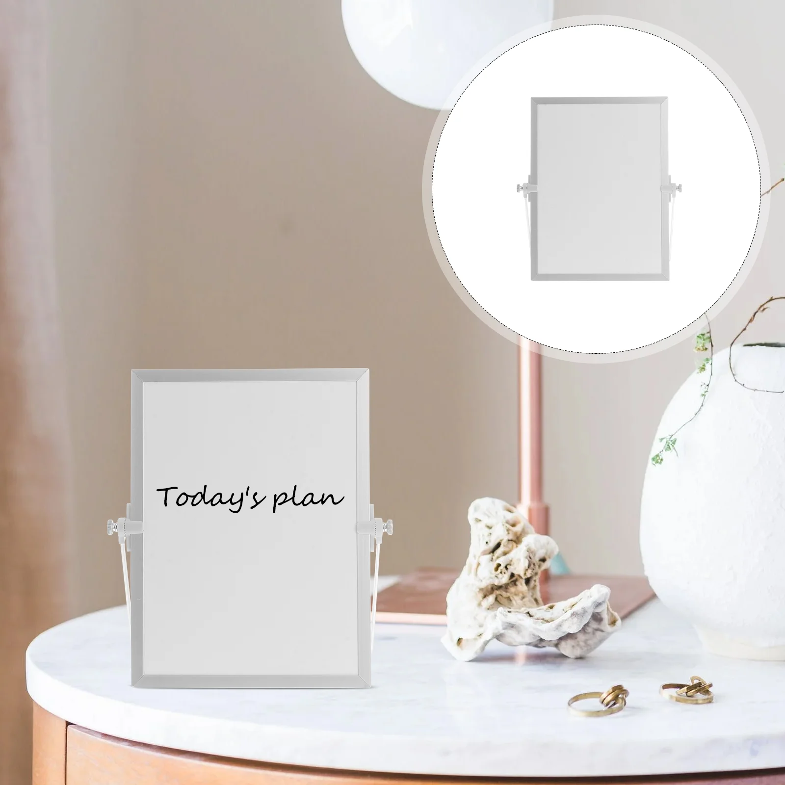 

White Board for Office Supplies Small Easel Whiteboard Planner Reminder Wooden Desktop