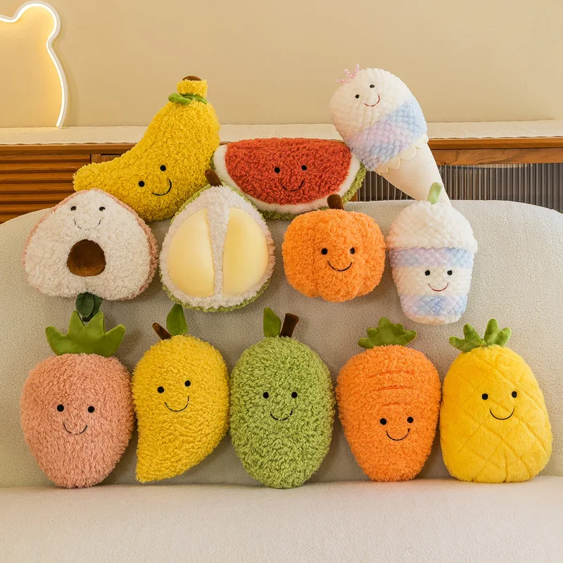 

1Pcs Cute Fun Fruit Vegetable Plush Toys Pineapple Strawberry Watermelon Mango Carrot Doll Home Decoration Kids Birthday Gift