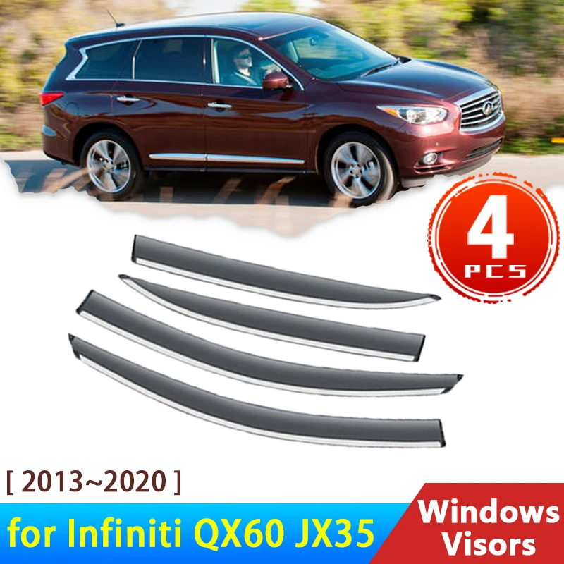 

Deflectors for Infiniti QX60 L50 JX35 2013~2020 2016 2017 2019 Accessories Car Side Windows Visors Rain Eyebrow Guards Sun Wind