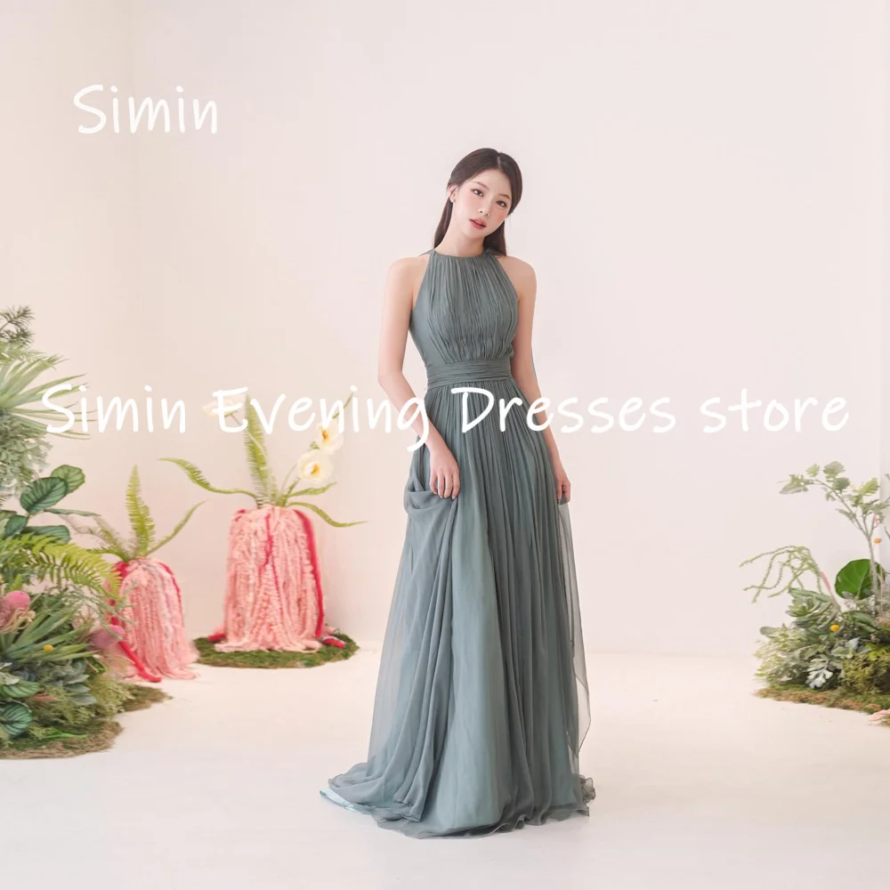 

Simin Chiffon Scoop Neckline A-line Populer Ruffle Formal Prom Gown Floor-length Evening Elegant Party dresses for women 2023