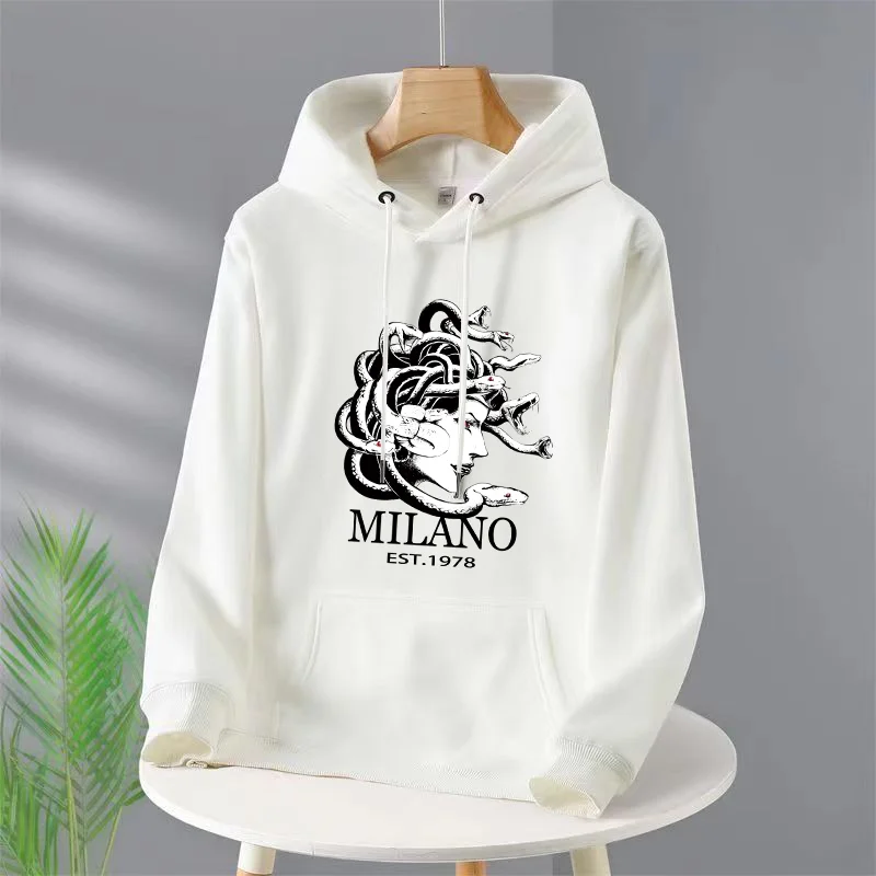 

Autumn Winter Long Sleeve Sweater Design Milano Print Pullovers Clothing Fleece Loose Hoody New Fashion Men/Women Casual Hoodies