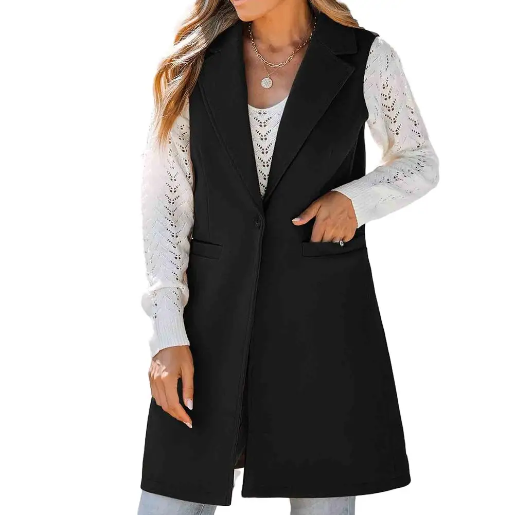 Fashion Ladies Woolen Suit Vest Coat For Women Single Button Long Streetwear Sleeveless Jacket Waistcoat Outdoor Coats Clothing
Fashion Ladies Woolen Suit Vest Coat For Women Single Button Long Streetwear Sleeveless Jacket Waistcoat Outdoor Coats Clothing