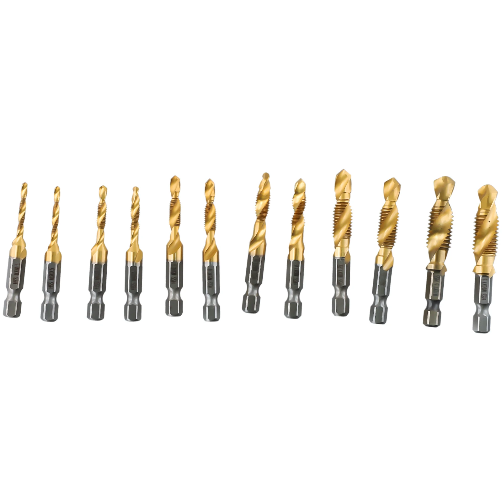 Power Tools Tap Drill Aluminum Plastic Compound Tap HSS Screw Hex Shank M8x1.25mm Thread Metric Titanium Plated
Power Tools Tap Drill Aluminum Plastic Compound Tap HSS Screw Hex Shank M8x1.25mm Thread Metric Titanium Plated