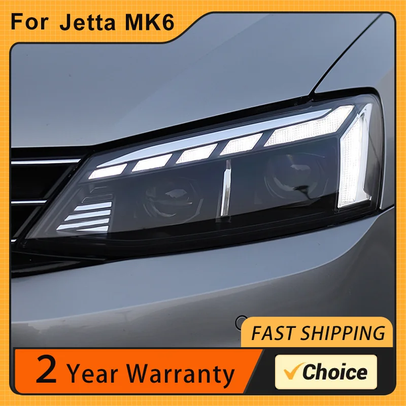 

Head Lamp for Jetta Sagitar MK6 LED Headlight 2012-2018 Headlights MK6 DRL Turn Signal High Beam Angel Eye Projector Lens