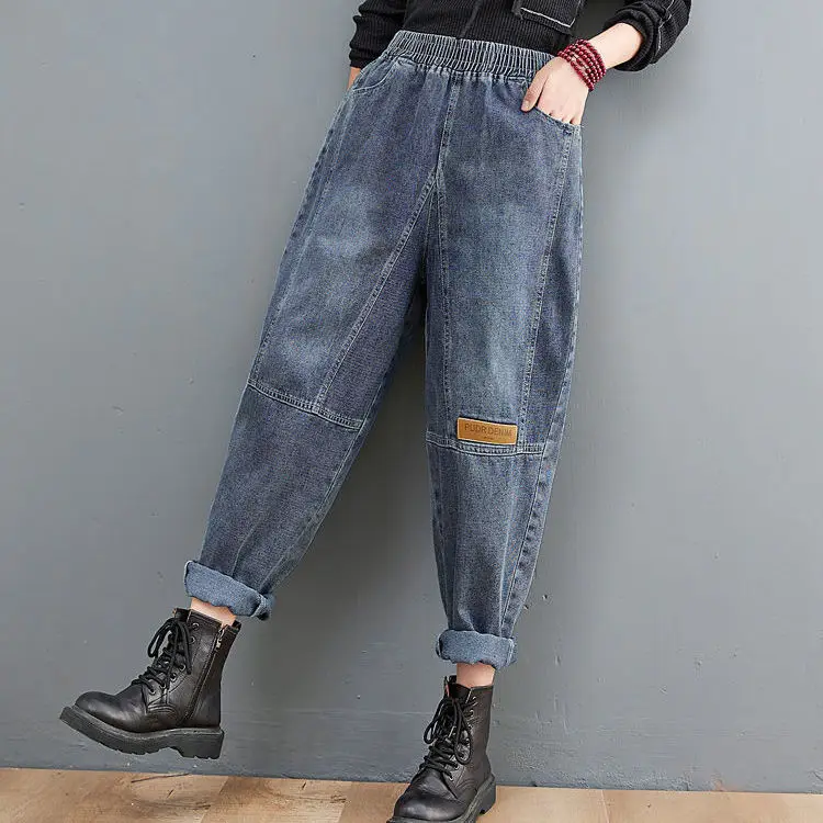 High Waist Casual Mom Jeans Women Autumn Baggy Vintage Solid Color Denim Female Harem Pant New Versatile Patch Z19
High Waist Casual Mom Jeans Women Autumn Baggy Vintage Solid Color Denim Female Harem Pant New Versatile Patch Z19