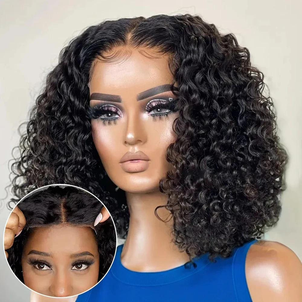 

Curly Short Bob Wig Lace Front Human Hair Wigs Brazilian Bob Lace Front Wig Deep Wave 13x4 13x6 Lace Frontal Wigs Pre Plucked