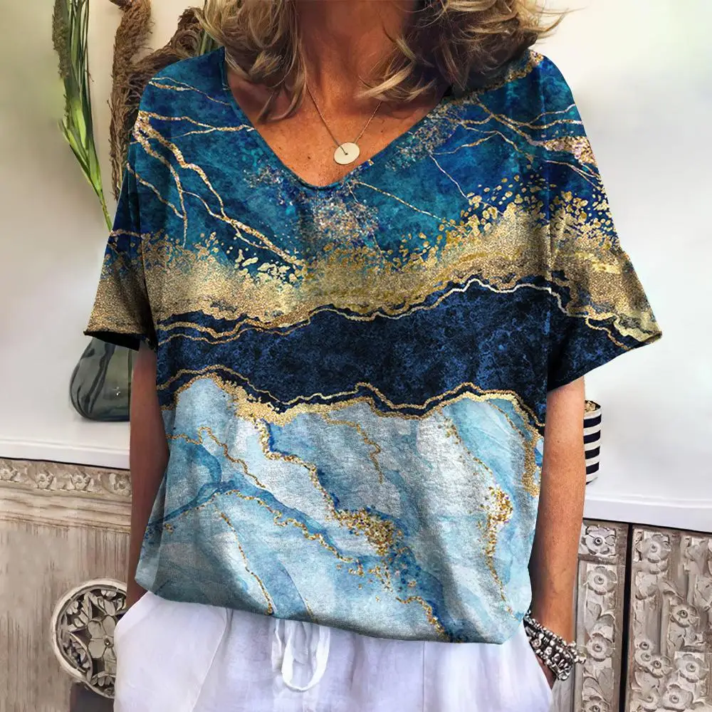 Summer Women's T-shirt Streetwear V-neck Short Sleeve Female Clothing Texture Fashion Casual Tee Loose Harajuku Tshirt For Women
Summer Women's T-shirt Streetwear V-neck Short Sleeve Female Clothing Texture Fashion Casual Tee Loose Harajuku Tshirt For Women