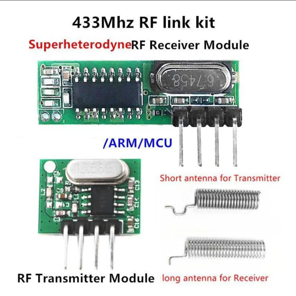 Powerful 433 Mhz Superheterodyne RF Receiver and Transmitter Module Remote Control, Perfect for Security and Monitoring Systems
Powerful 433 Mhz Superheterodyne RF Receiver and Transmitter Module Remote Control, Perfect for Security and Monitoring Systems