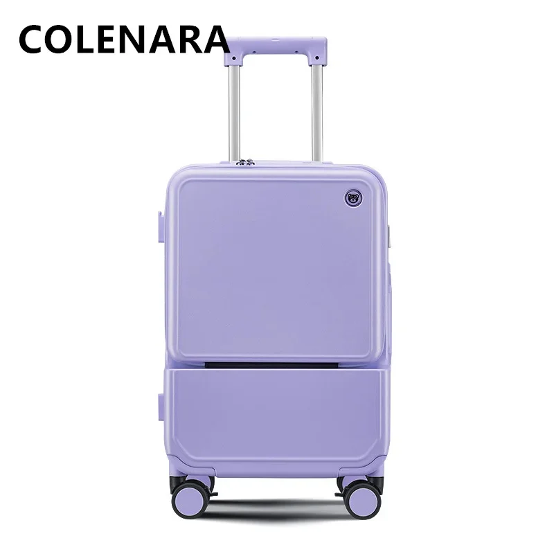 

COLENARA Cabin Luggage 20 Inches Zipper Boarding Box 24" Aluminum Frame Trolley Case Password Box USB Charging Rolling Suitcase