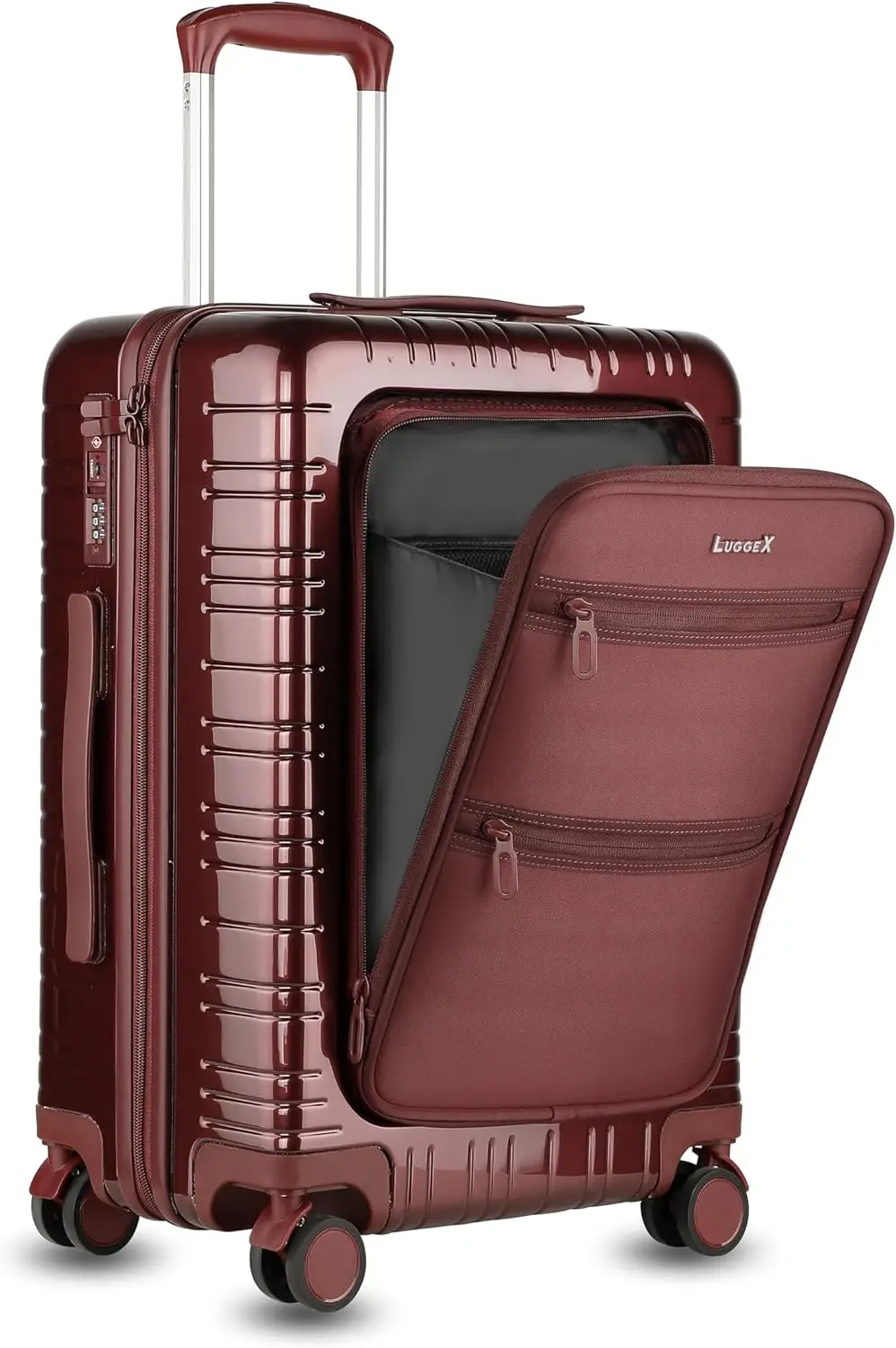 LUGGEX Carry On Luggage with Front Pocket, PC Hard Shell Suitcase with Spinner Wheels, Soft Front Flap with Multiple Pockets
LUGGEX Carry On Luggage with Front Pocket, PC Hard Shell Suitcase with Spinner Wheels, Soft Front Flap with Multiple Pockets