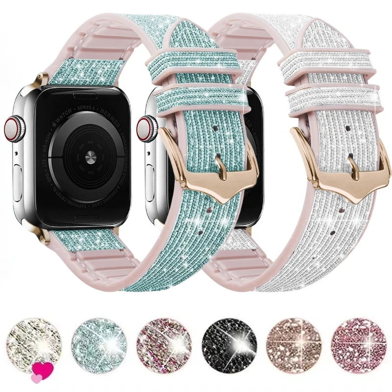 Silicone+Leather Strap for Apple Watch Series 8 7 6 5 4 3 SE 45mm 41mm 44mm 42mm 40mm Premium Women Bracelet Wristband Correa
Silicone+Leather Strap for Apple Watch Series 8 7 6 5 4 3 SE 45mm 41mm 44mm 42mm 40mm Premium Women Bracelet Wristband Correa