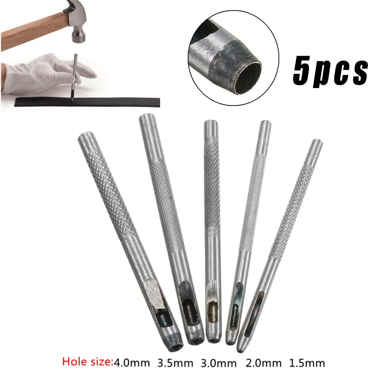 5pcs Hollow Punch Set Belt Leather Hole Gasket Card Wad Material Circle Cutting Suitable For Leather Strap Punch Part Tool
5pcs Hollow Punch Set Belt Leather Hole Gasket Card Wad Material Circle Cutting Suitable For Leather Strap Punch Part Tool