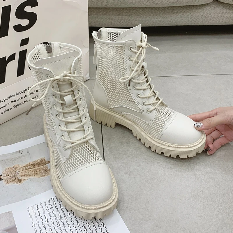 2023 New Women's Boots Breathable Ankle Boots Zipper Fashion Black Beige Lace Up Summer Women's Casual Shoes platform shoes
2023 New Women's Boots Breathable Ankle Boots Zipper Fashion Black Beige Lace Up Summer Women's Casual Shoes platform shoes