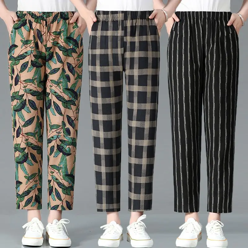 2023 New Women Summer Casual Loose Elastic Waist Cotton Line Pants Female Ninth Trousers Loose High Waisted Casual Pants X47
2023 New Women Summer Casual Loose Elastic Waist Cotton Line Pants Female Ninth Trousers Loose High Waisted Casual Pants X47