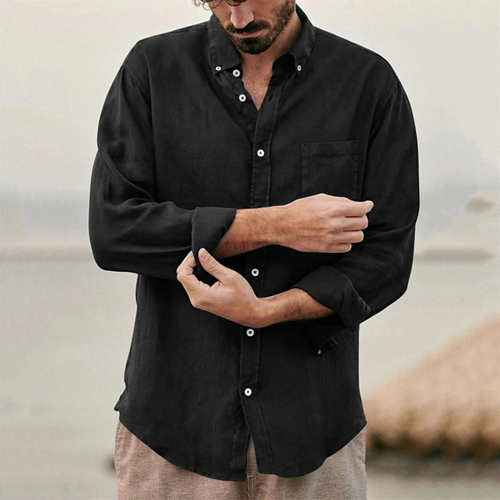 All Season Men's Long Sleeve Shirts Casual Loose Solid Color Classic Lapel Shirt And Blouses Coat Tops Clothing For Male
All Season Men's Long Sleeve Shirts Casual Loose Solid Color Classic Lapel Shirt And Blouses Coat Tops Clothing For Male