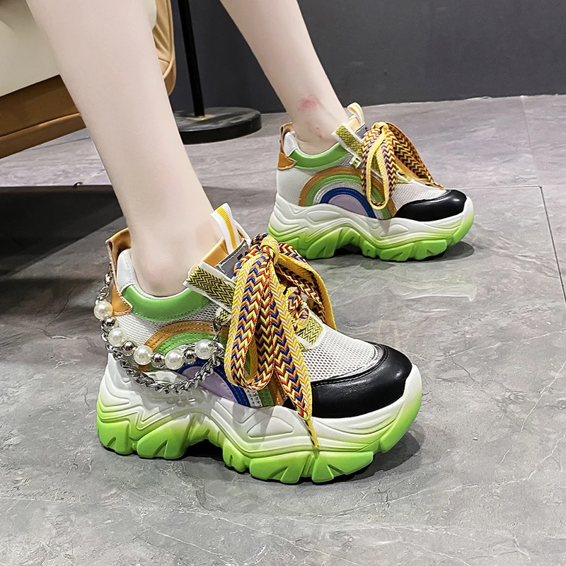 Women Chunky Sneakers High Platform Breathable Mesh Shoes New Ladies Wedges Casual Shoes For Woman Leather Sports Dad Shoes 8CM
Women Chunky Sneakers High Platform Breathable Mesh Shoes New Ladies Wedges Casual Shoes For Woman Leather Sports Dad Shoes 8CM