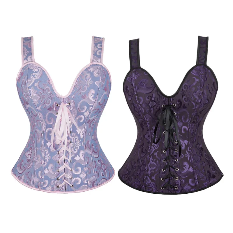 Lace Up Corset Top Plus Size Fashion Corsets for Women Side Zipper Burlesque Lingerie Jacquard Black Gothic Corset with Straps
Lace Up Corset Top Plus Size Fashion Corsets for Women Side Zipper Burlesque Lingerie Jacquard Black Gothic Corset with Straps