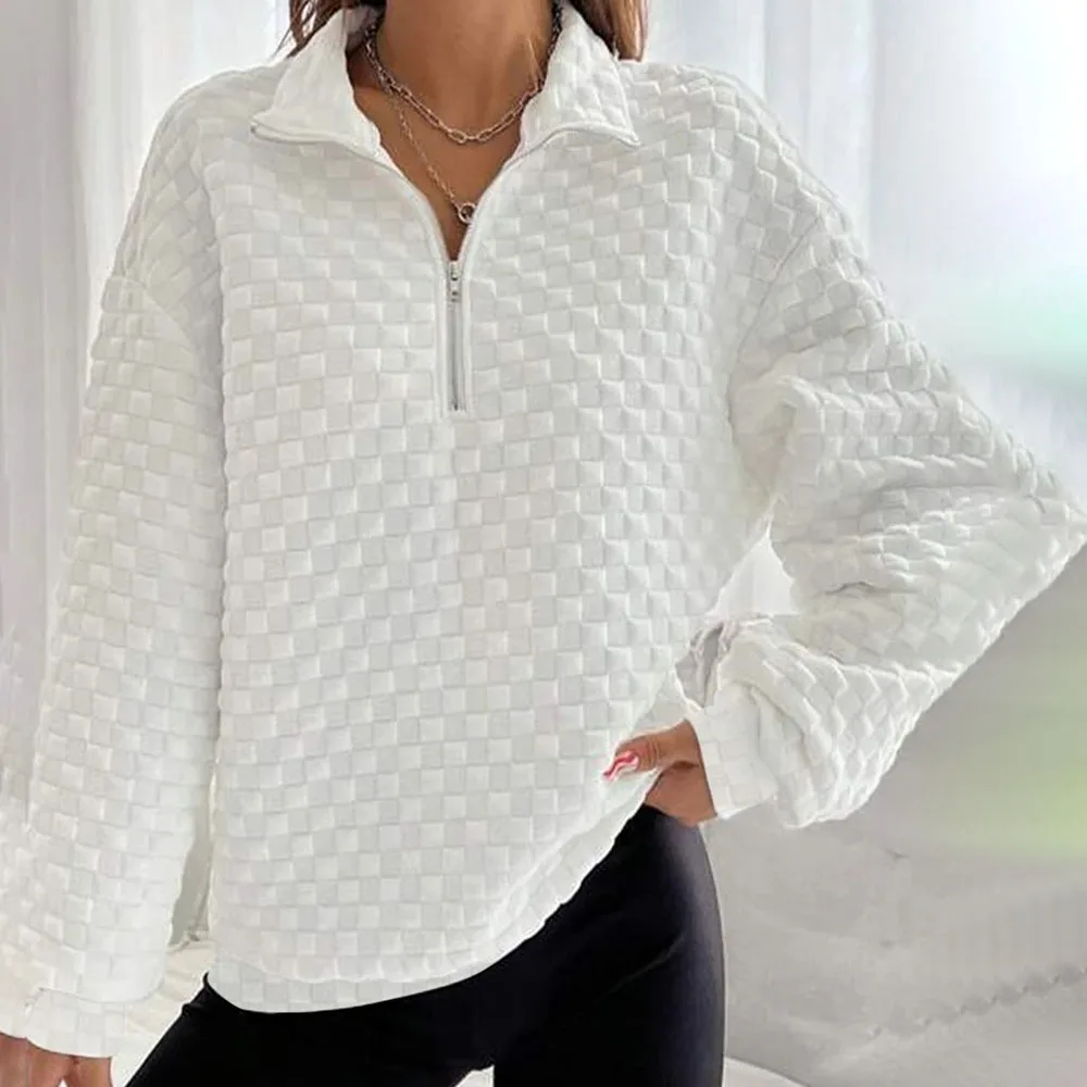 Autumn Winter New All-Match Women Knitted Turndown Collar Simple Fashionable Solid Color Zipper Loose Long Sleeve Blouse Shirt
Autumn Winter New All-Match Women Knitted Turndown Collar Simple Fashionable Solid Color Zipper Loose Long Sleeve Blouse Shirt