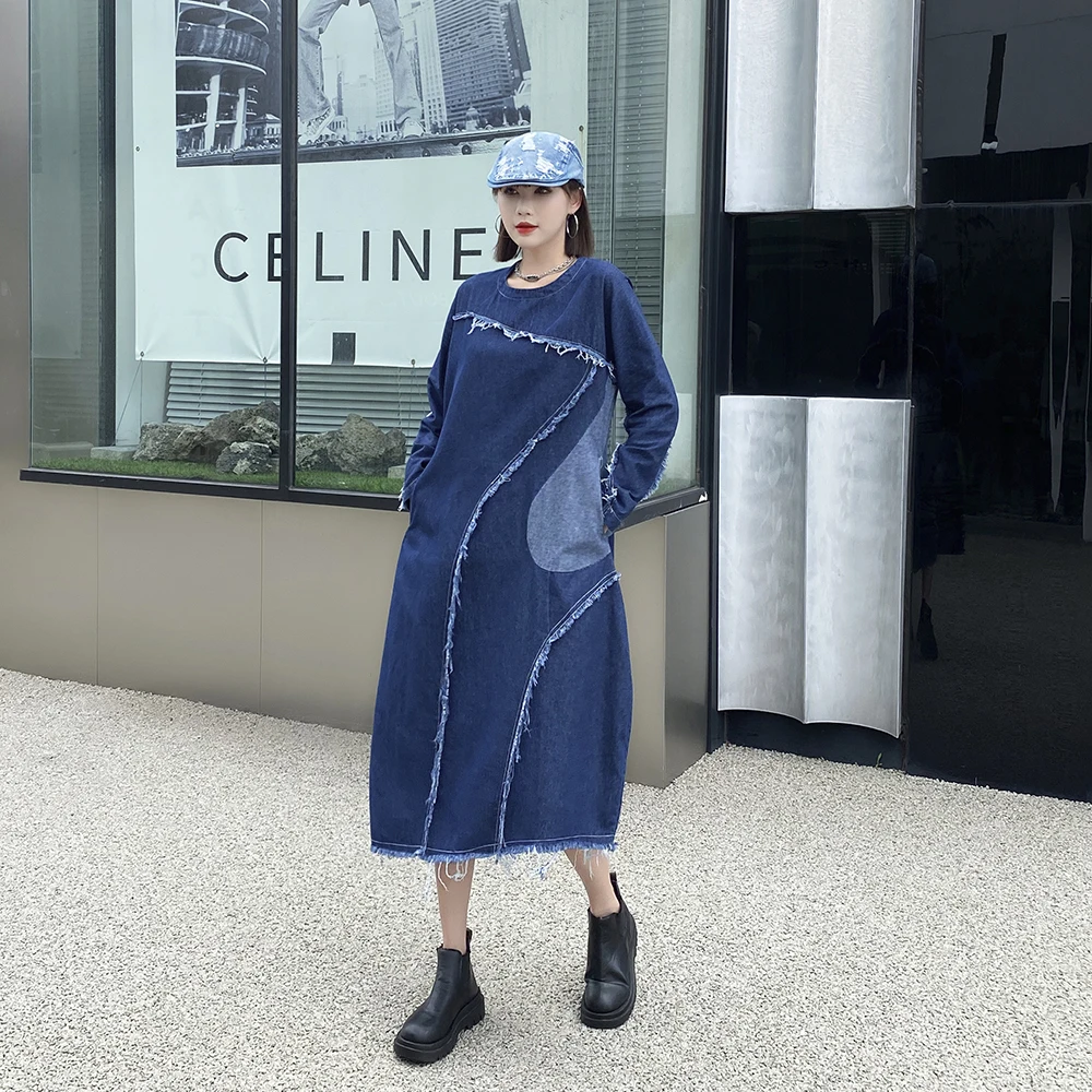 230909 Asymmetrical O-neck Pullover Dress Patchwork Pocket Long Sleeve Vintage 2023 Autumn New Arrival Casual All Match
230909 Asymmetrical O-neck Pullover Dress Patchwork Pocket Long Sleeve Vintage 2023 Autumn New Arrival Casual All Match