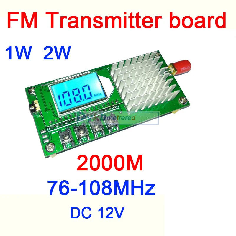FM transmitter 2W 1W Stereo audio FM transmitter board module Radio broadcast 76MHZ-108MHz 2000M for Ham Radio Amplifier
FM transmitter 2W 1W Stereo audio FM transmitter board module Radio broadcast 76MHZ-108MHz 2000M for Ham Radio Amplifier