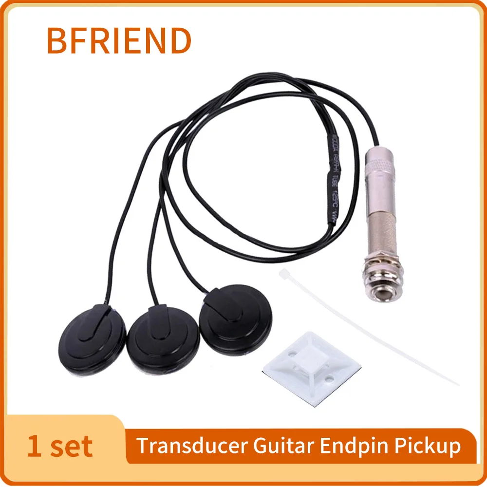 

Universal Stick on Transducer 6.35mm Endpin Output Jack Pickup Piezo 3 Transducer for Acoustic Guitar Ukulele Mandolin Violin