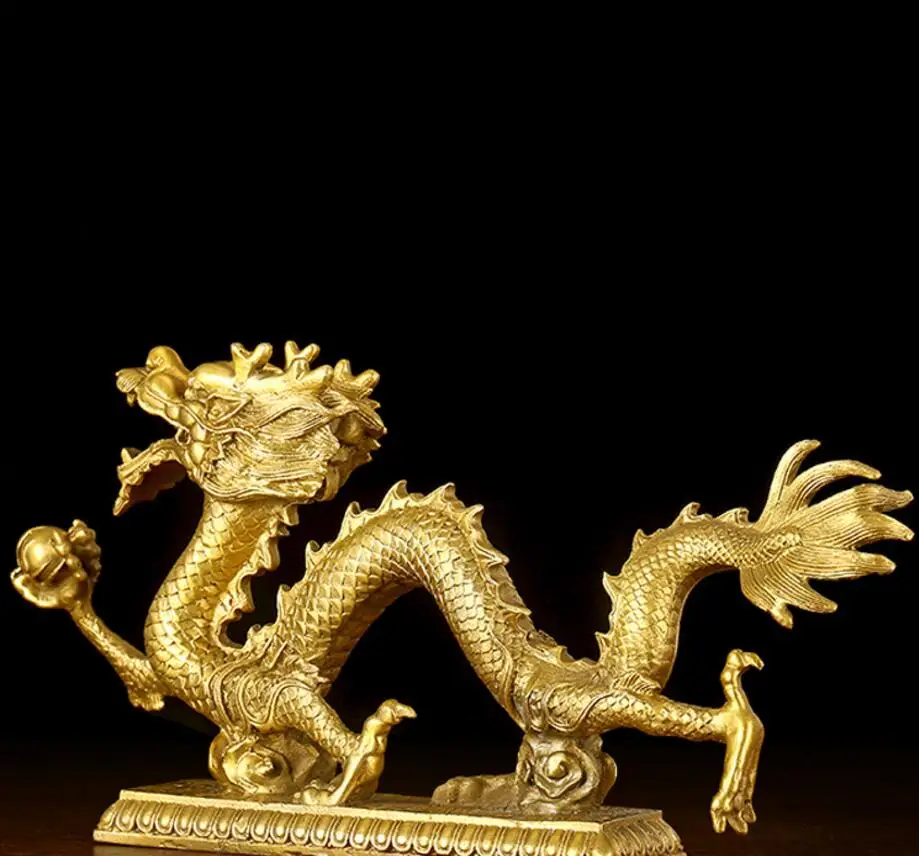 Copper Statue Large copper dragon home gift antique copper Han dragon decoration
Copper Statue Large copper dragon home gift antique copper Han dragon decoration