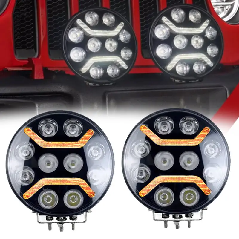 

9 Inches 90W Round Driving Led Work Lights For Truck SUV ATV Tractor Boat Popular Design 24 V Round Led Offroad Headlights 1 PCS