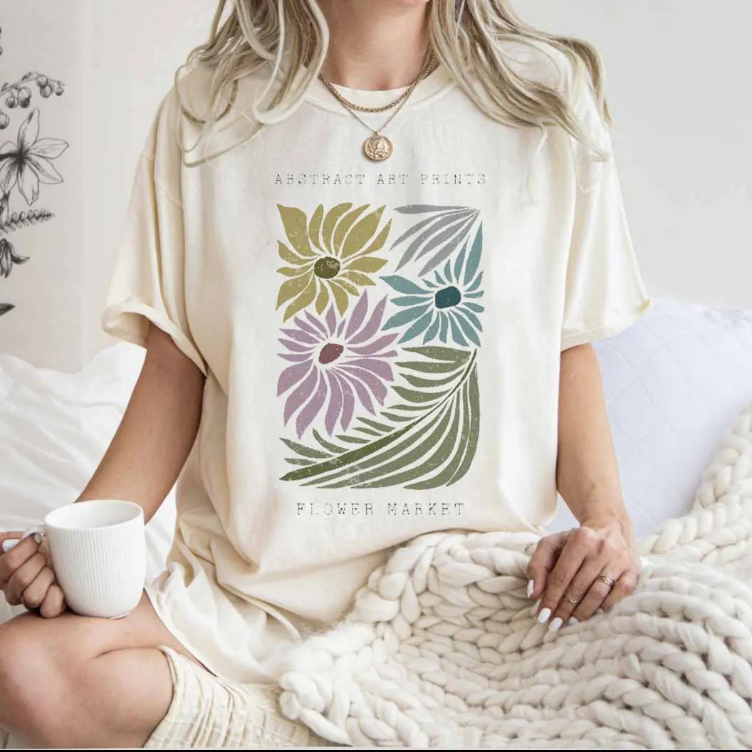 Pattern T-shirt Short Sleeve Summer Women's Fashion Flower Watercolor Cute Art Women's Printed Women's Basic White T-shirt.
Pattern T-shirt Short Sleeve Summer Women's Fashion Flower Watercolor Cute Art Women's Printed Women's Basic White T-shirt.