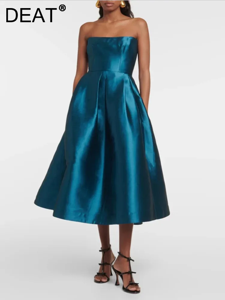 DEAT Elegant Dress Strapless Pleated Slim Waist Big Swing A-line Women's Customized Party Dresses 2024 Summer New Fashion 35Z392
DEAT Elegant Dress Strapless Pleated Slim Waist Big Swing A-line Women's Customized Party Dresses 2024 Summer New Fashion 35Z392