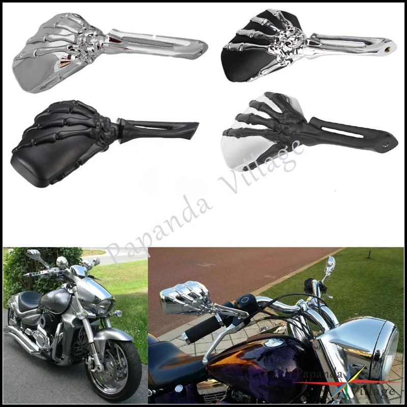 

Motorcycle Skeleton Skull Hand Rearview Side Mirror For Harley Dyna Softail Sportster Touring Custom Bobber Chopper Cafe Racer