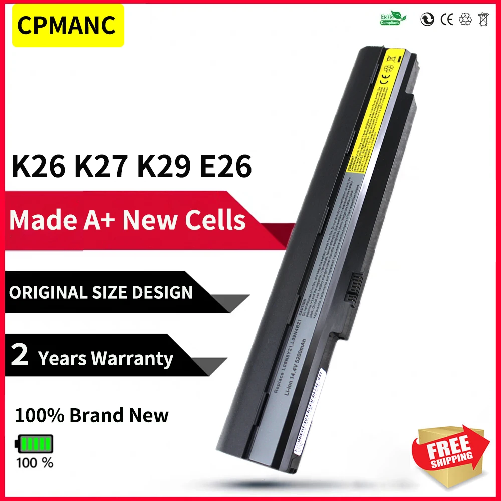 CPMANC Новый 8 ячеек Аккумулятор для ноутбука Lenovo E26 K26 K27 K29 серия L09N8Y21 L09N4B21 L09M8Y21
CPMANC Новый 8 ячеек Аккумулятор для ноутбука Lenovo E26 K26 K27 K29 серия L09N8Y21 L09N4B21 L09M8Y21