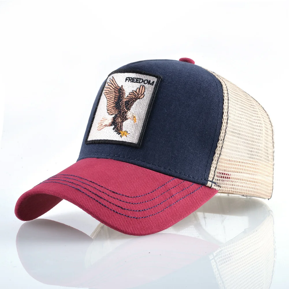 

European and American Embroidery Eagle Baseball Hat Male Truck Driver Hat Female Duck Tongue Hat Outdoor Hip Hop Net Hat