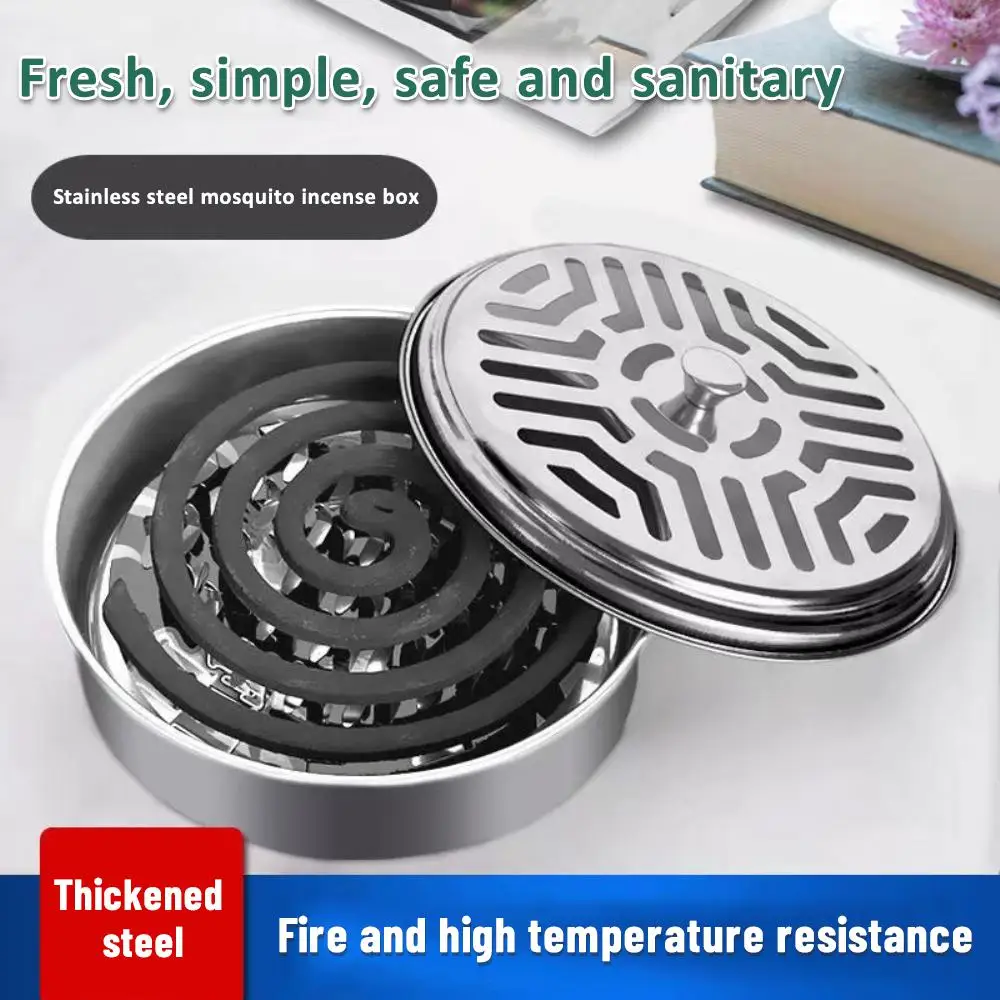 

Mosquito Repellent Incense Tray Mosquito Coil Holder With Cover Mosquito Coil Box Nail Tooth Mosquito Coil Rack Home Ash Tray