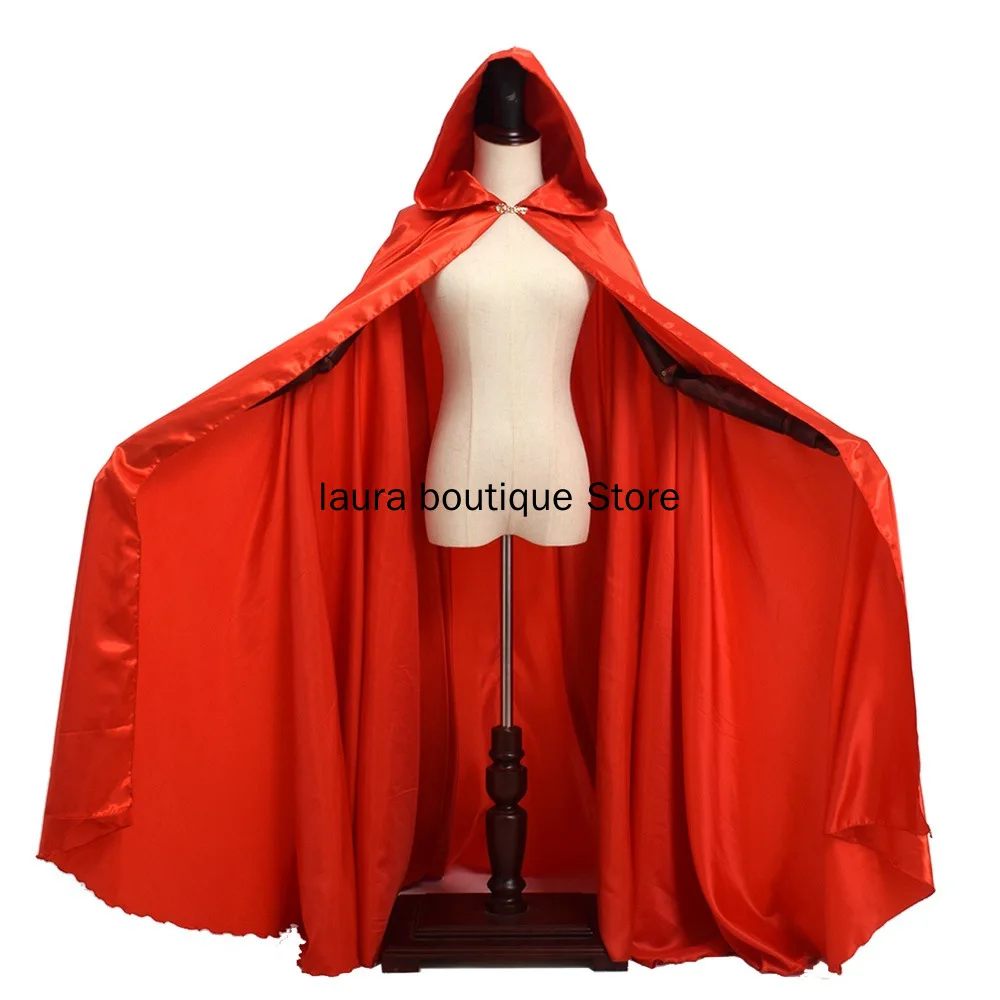 Bridal Cloak Adult Halloween Satin Cloak Cape Hooded Medieval Costume Witch Wicca Vampire Halloween Costume Dress Coats
Bridal Cloak Adult Halloween Satin Cloak Cape Hooded Medieval Costume Witch Wicca Vampire Halloween Costume Dress Coats